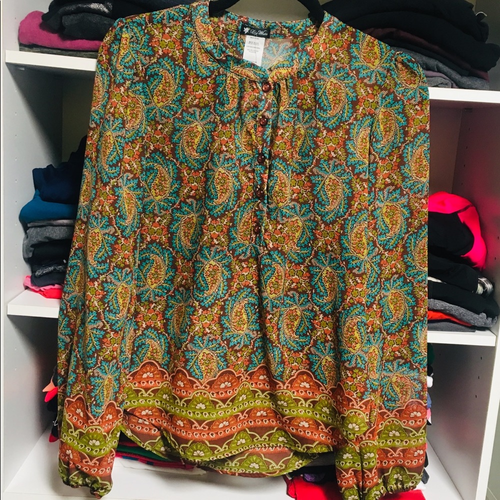 NWT “Lily White” BOHO, multi-earth tones Medium